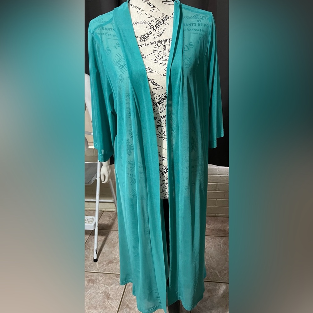 Crazy Train Teal Open-Front Lightweight Kimono For Any Occasion
